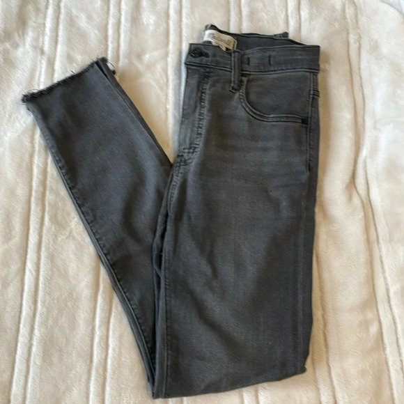 Madewell 10” high-rise skinny button black denim jeans size 25 - Picture 1 of 10